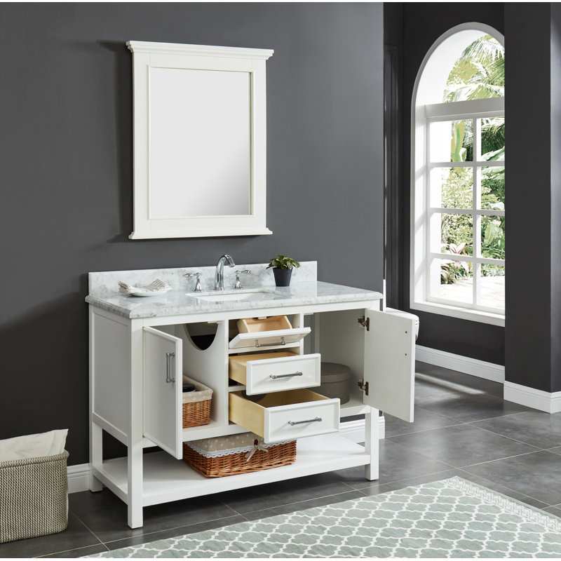 Breakwater Bay Tona 49'' Single Bathroom Vanity with Marble Top
